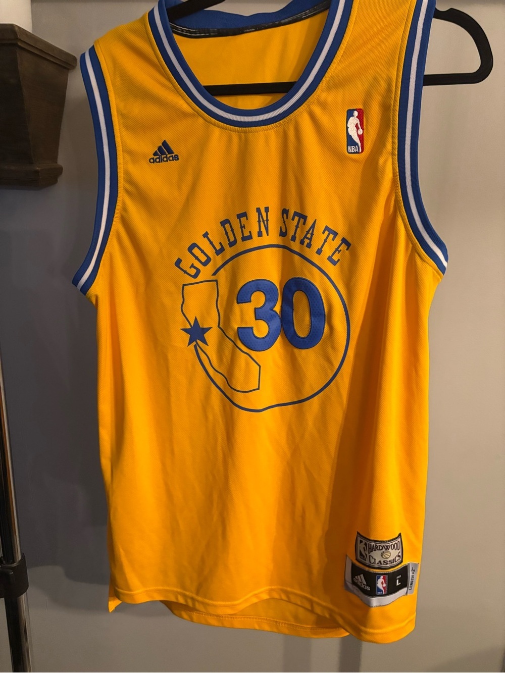 adidas Stephen Curry Golden State Warriors Hardwood Classics Jersey Yellow - L